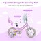 Kids Bike with Training Wheels Basket and Doll Seat Adjustable Height Rose Red